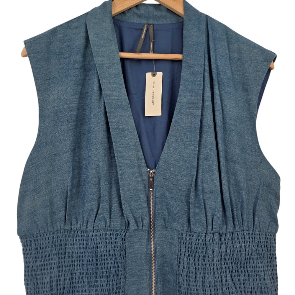 Anthropologie Womens XL Blue The Tommie Denim Eyelet Trim Dress NWT - Picture 4 of 14